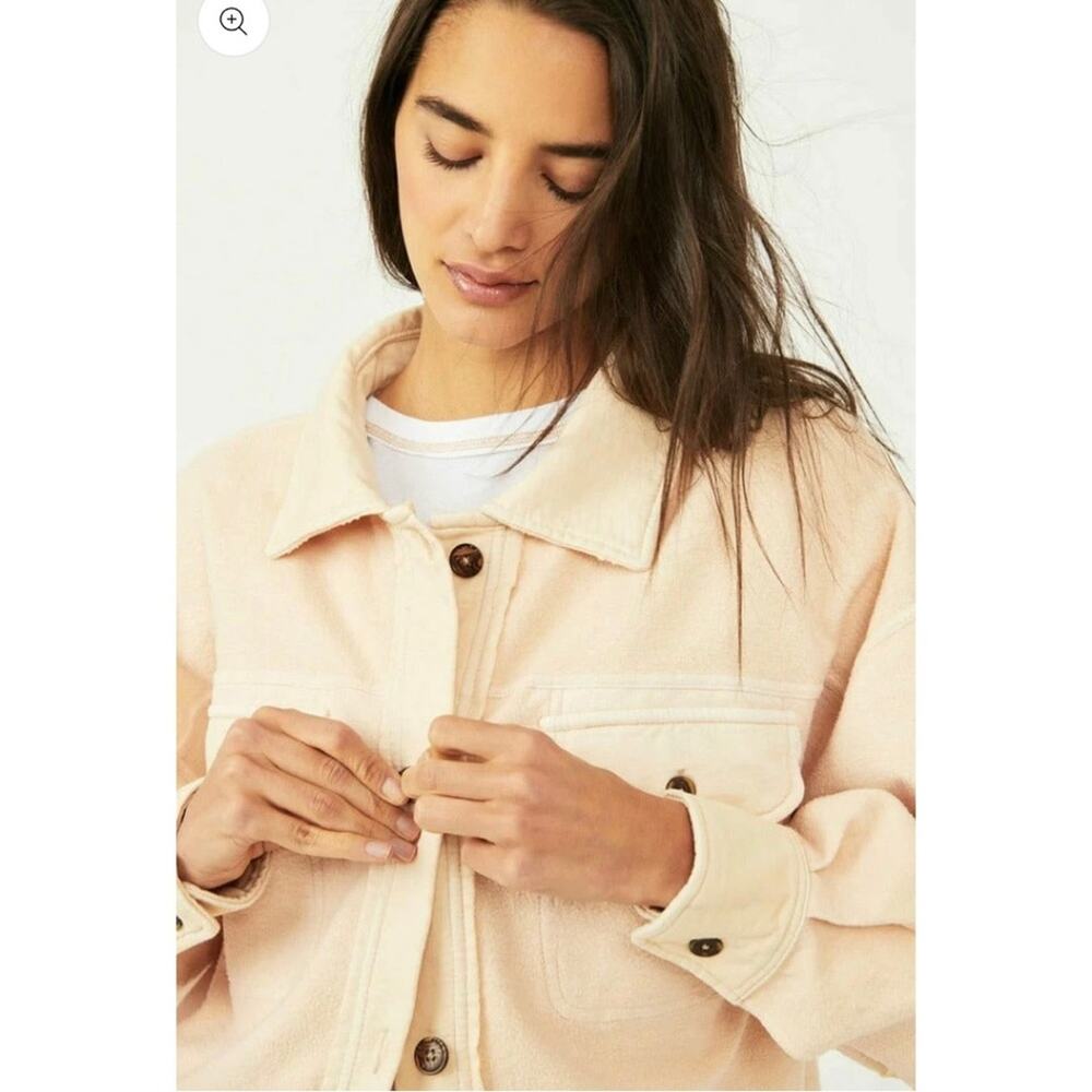 NWT Free People Ruby Button Front Flannel Shacket… - image 2